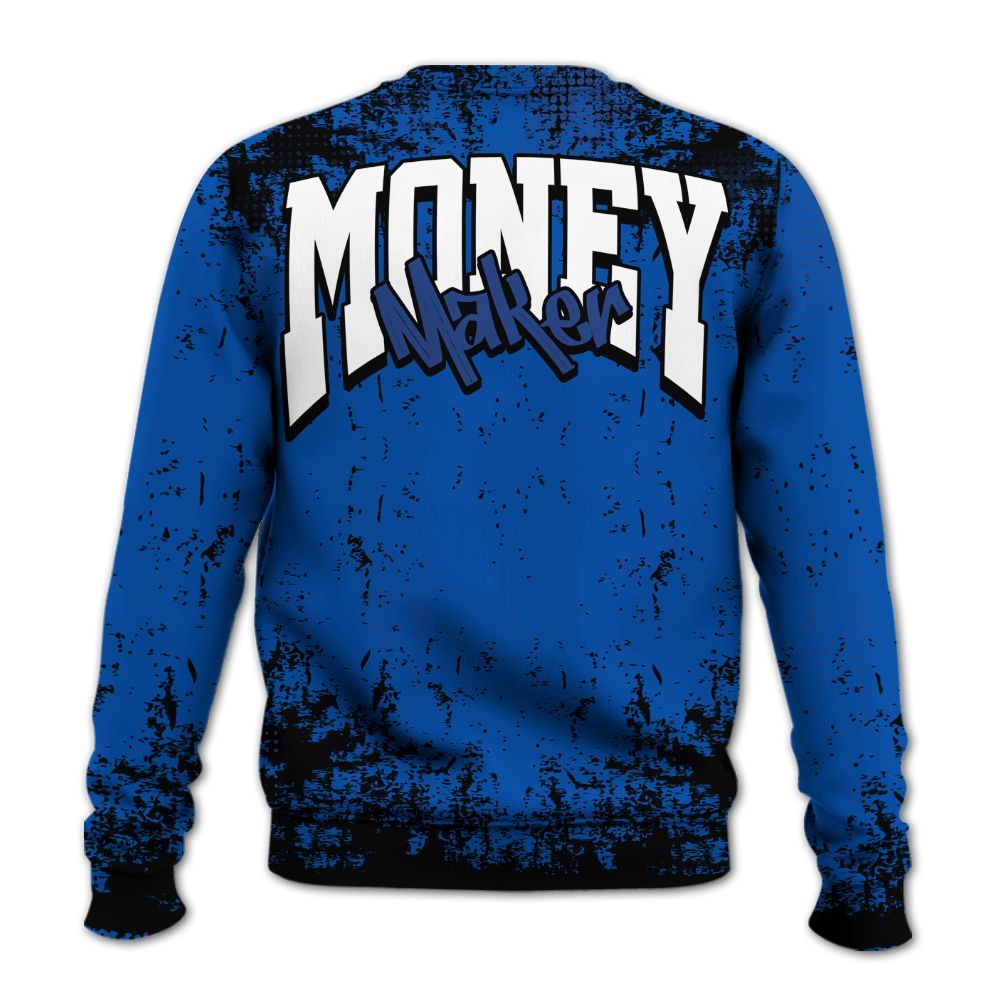 Sweatshirt To Match Racer Blue 5s - Move In Silence Money Street Retro All Over Print