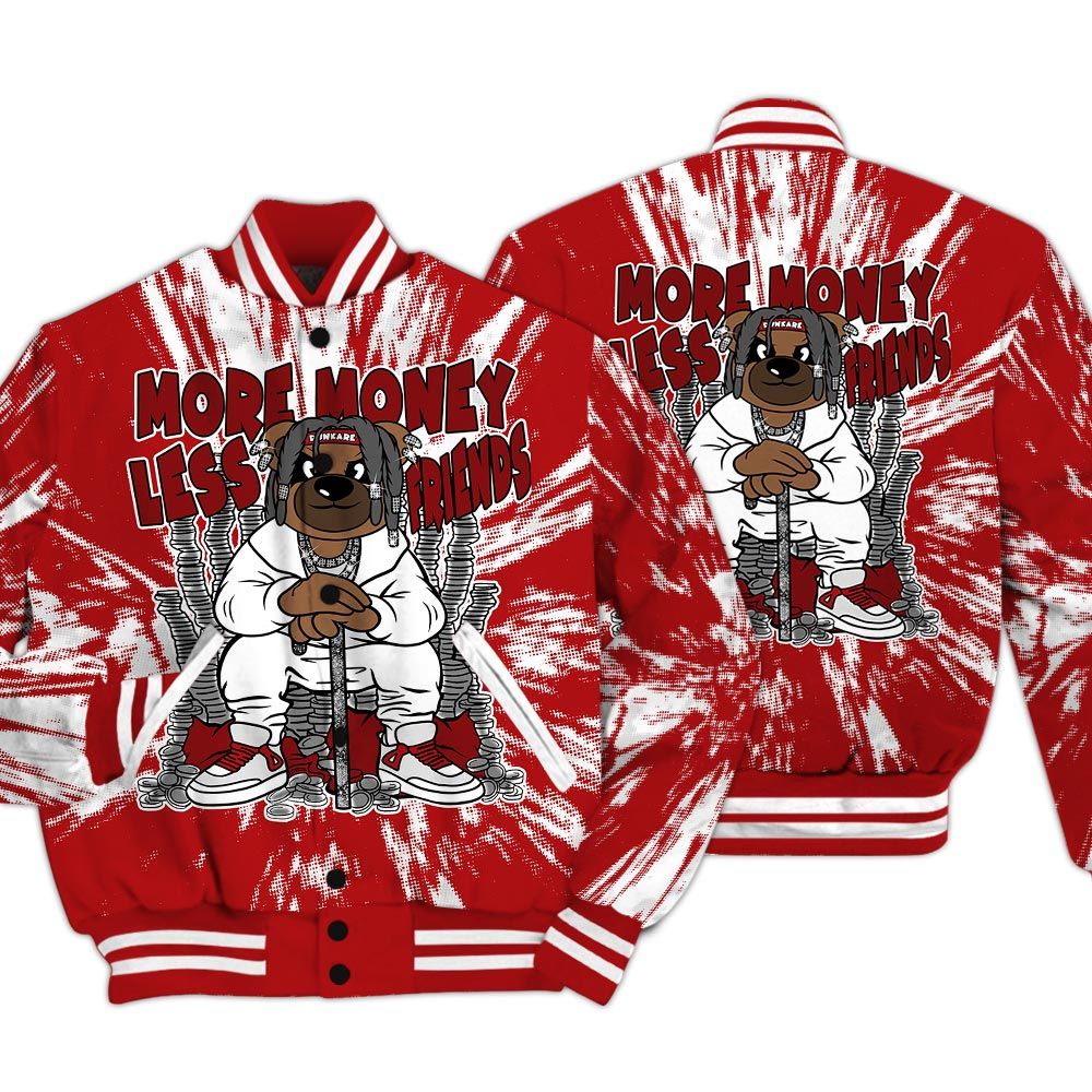 Varsity Jacket To Match Red Taxi 12s - More Moneys Bear Luxury Varsity Jacket Unisex