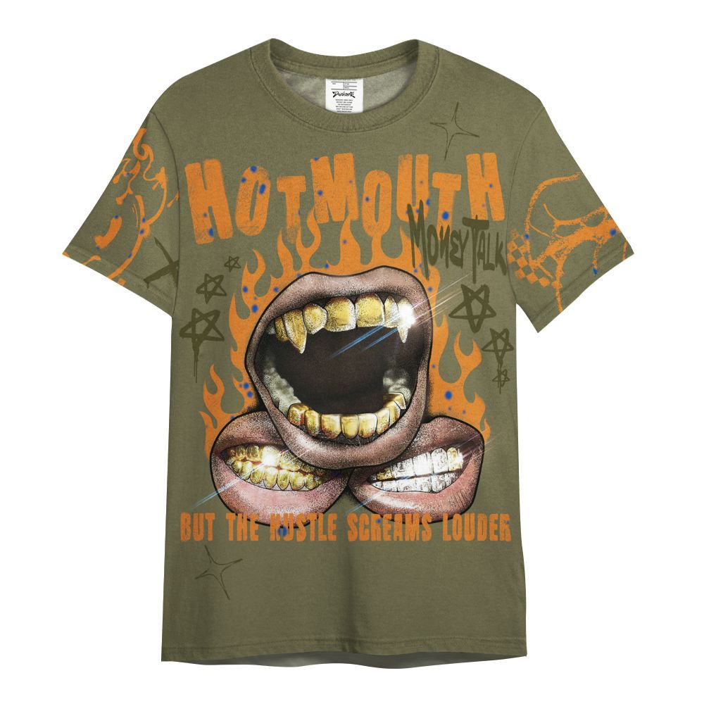 Shirt To Match Olive 5s - Mouth Burning Street Style All Over Print