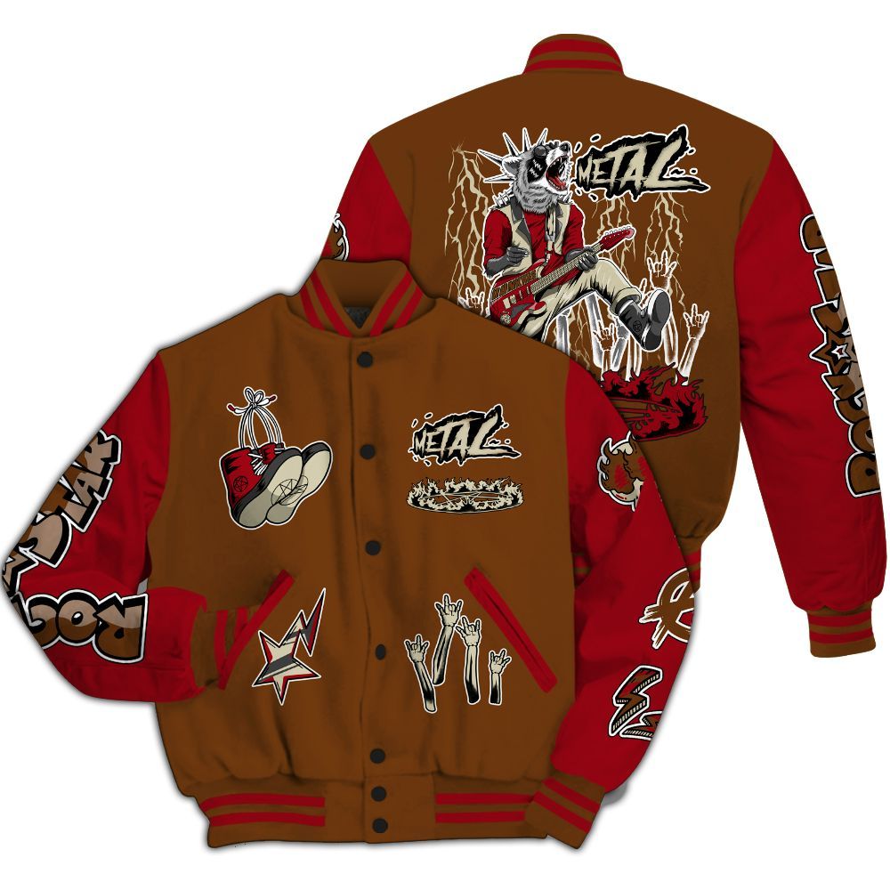 Varsity Jacket To Match Archaeo Brown 5s - Punk Rock Raccoon All Over Print