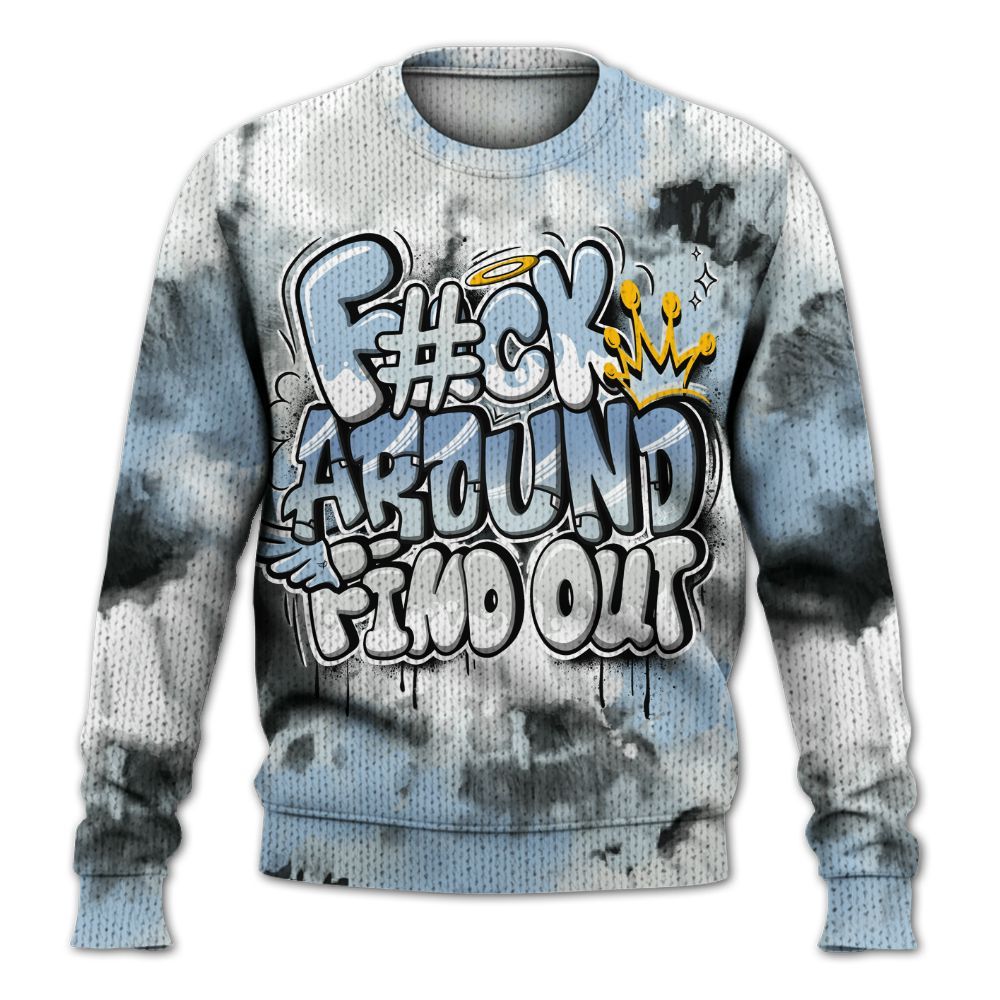 Knitted Sweater To Match Forget Me Not 4s - Tie Dye FK Around Find Out