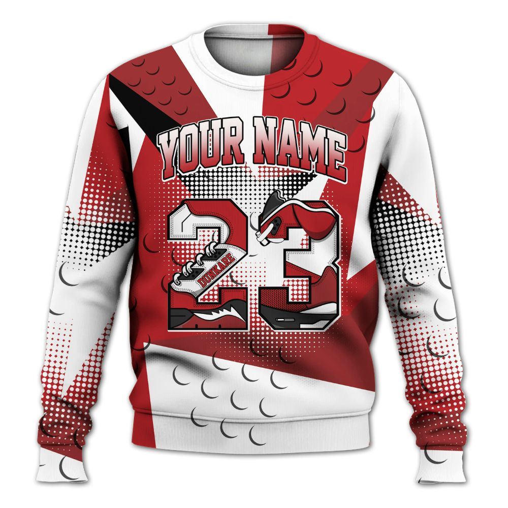 Sweatshirt To Match Retro Cherry 12s - Poly Custom Name Number 23 5s All Over Print