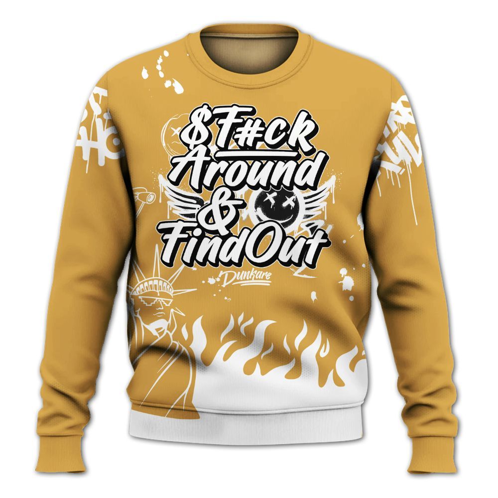 Sweatshirt To Match Low OG Rookie Of The Year 1s - Graphic Fck Around Find Out All Over Print
