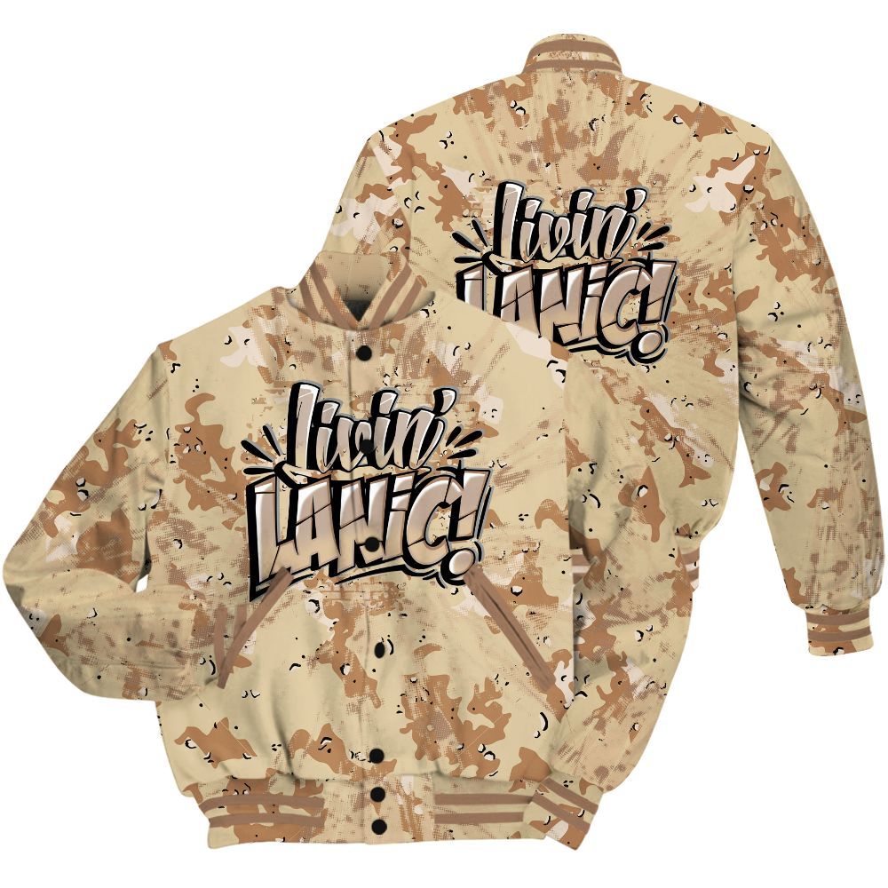 Varsity Jacket To Match Desert Camo 3s Shirt - Living Large Graphic Luxury All Over Print