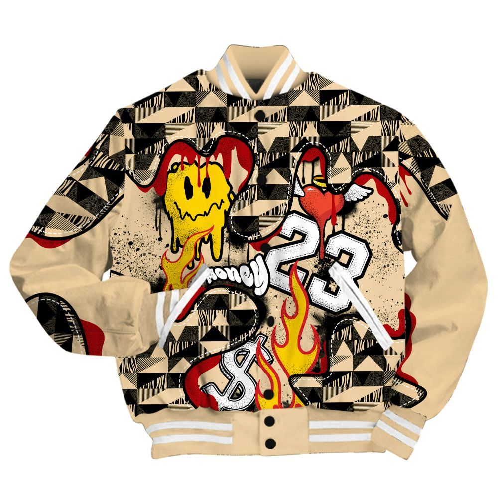 Varsity Jacket To Match Dunk Low Strawberry Waffle - 23 Smile Burning Heart All Over Print
