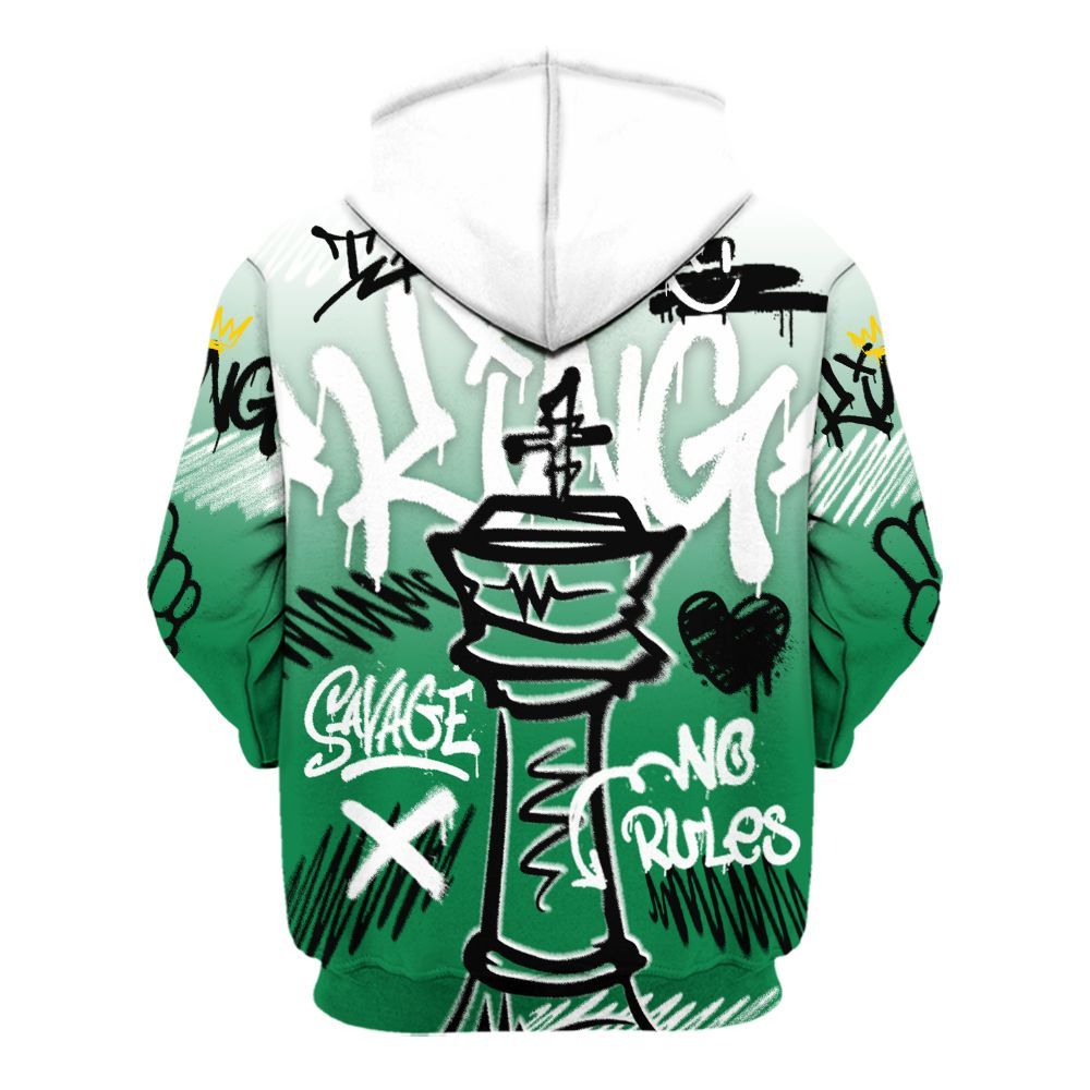 Hoodie To Match Pine Green 13s - Street King Chess Streetwear All Over Print