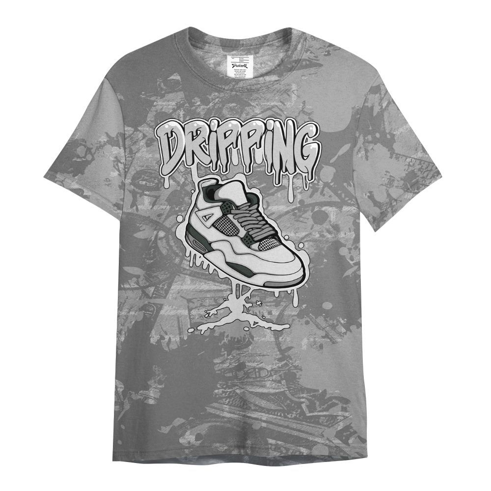 Shirt To Match Black Wolf Grey 12s - Dripping Shoe 4S Graphic Street Art All Over Print