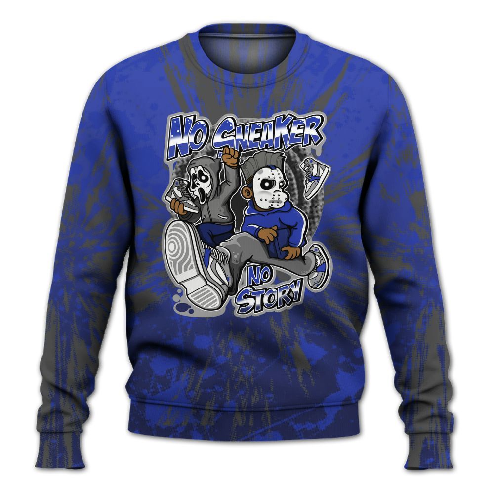 Sweatshirt To Match Air Max Plus Black Racer Blue - Sneakers Make Story Graphic Luxury All Over Print
