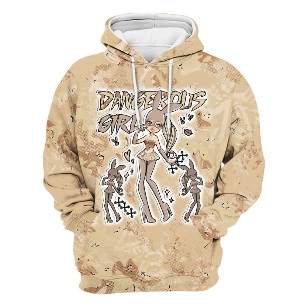 Hoodie To Match Desert Camo 3s - Dangerous.Girl Heart Grunge All Over Print