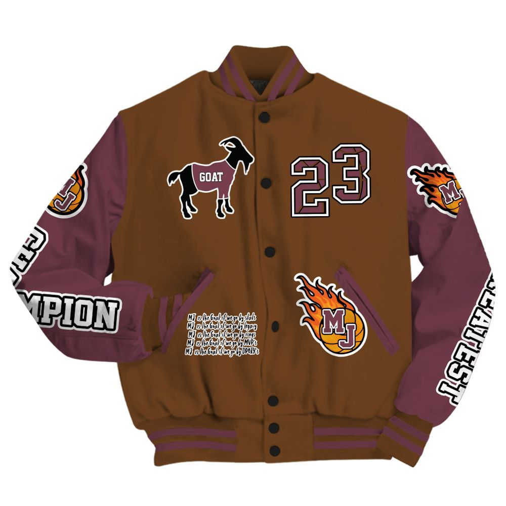 Varsity Jacket To Match Archaeo Brown 3s - 23 G.0.A.T Jump Up Basketball All Over Print