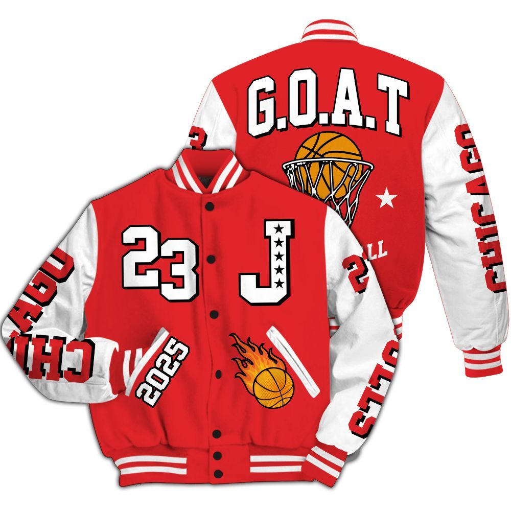 Varsity Jacket To Match Chile Red 9s - Chicago 23 Basketball All Over Print