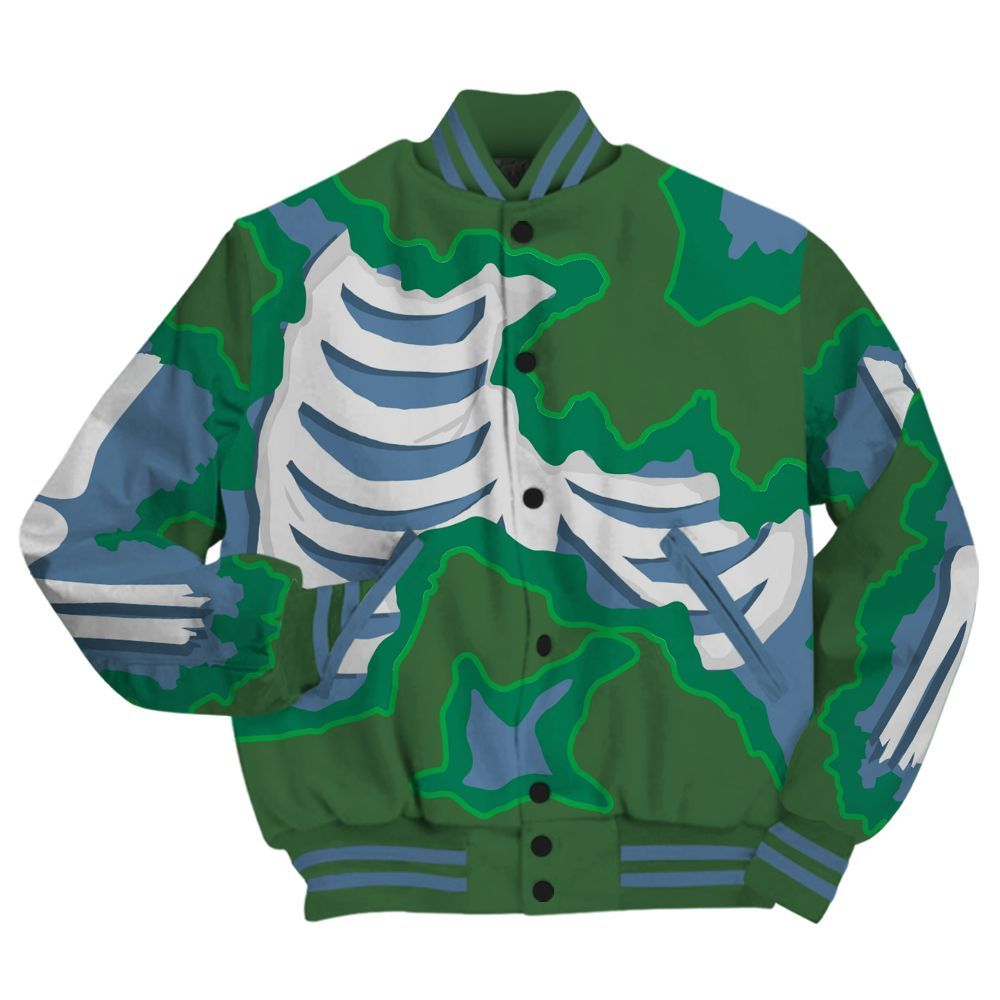 Varsity Jacket To Match Foamposite Pro Pine Green 2025 - Hard Feeling Graphic Heart Break All Over Print