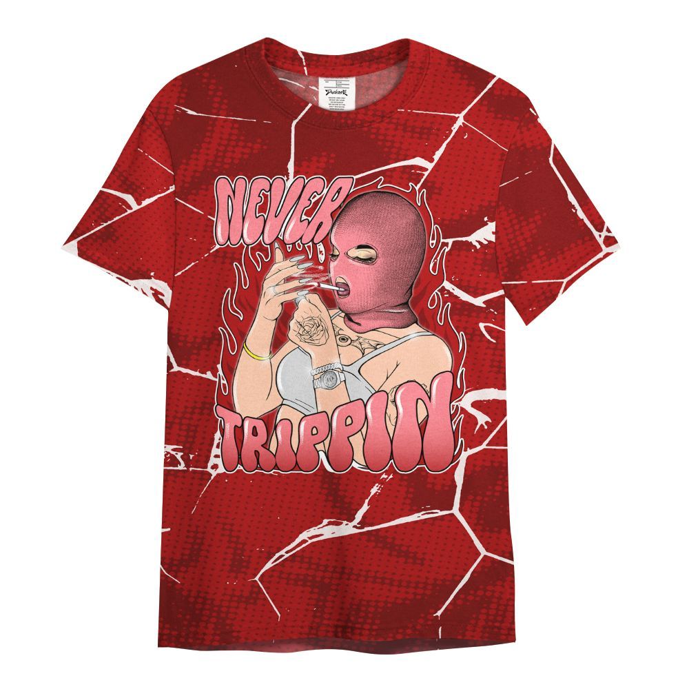 Shirt To Match Red Taxi 12s - Ne'er Trippin' Unique Crack All Over Print