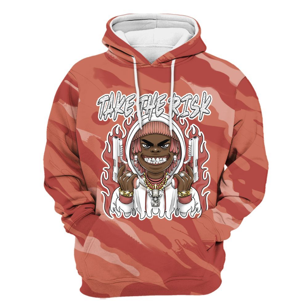 Hoodie To Match Dune Red 13s - Take The Risk Colored All Over Print