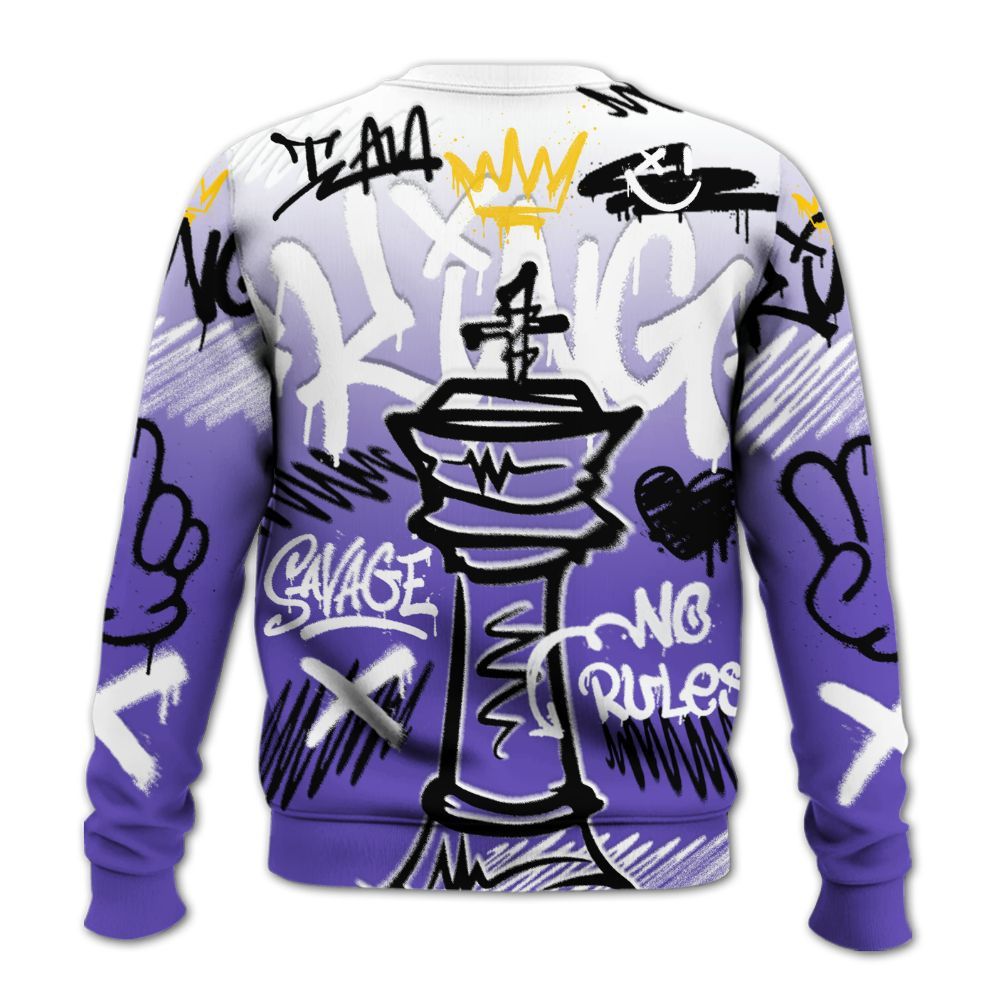 Sweatshirt To Match Field Purple 12s - Street King Chess Streetwear All Over Print