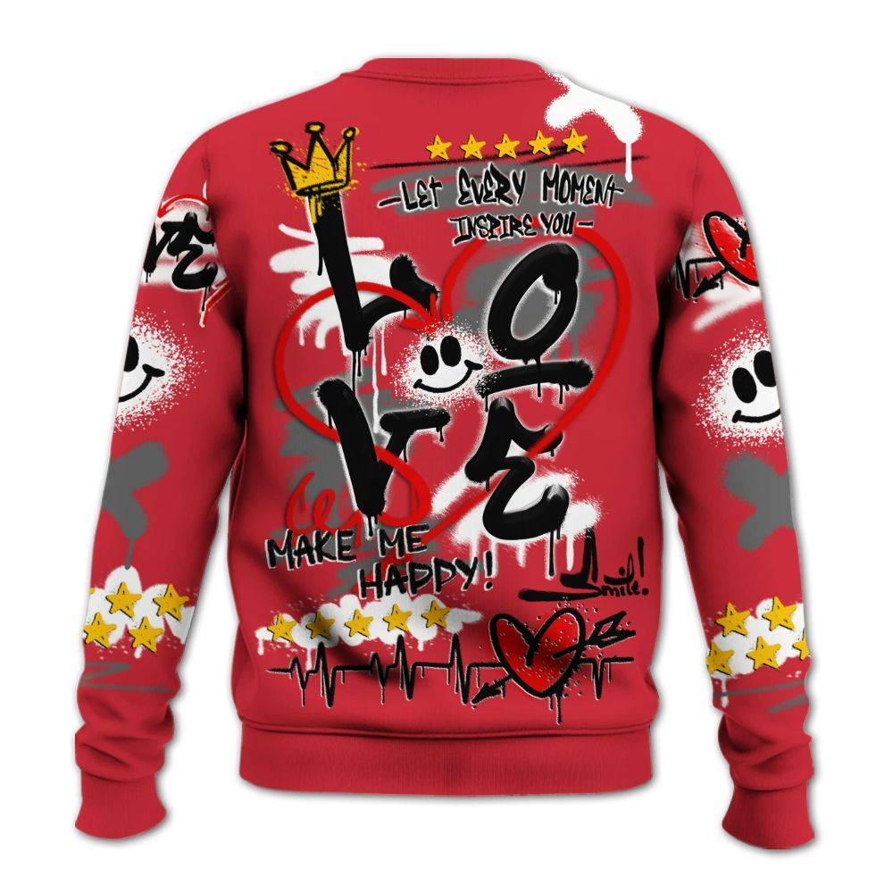 Sweatshirt To Match Bunny 2025 8s - Happy Love Beats Graffiti Streetwear All Over Print