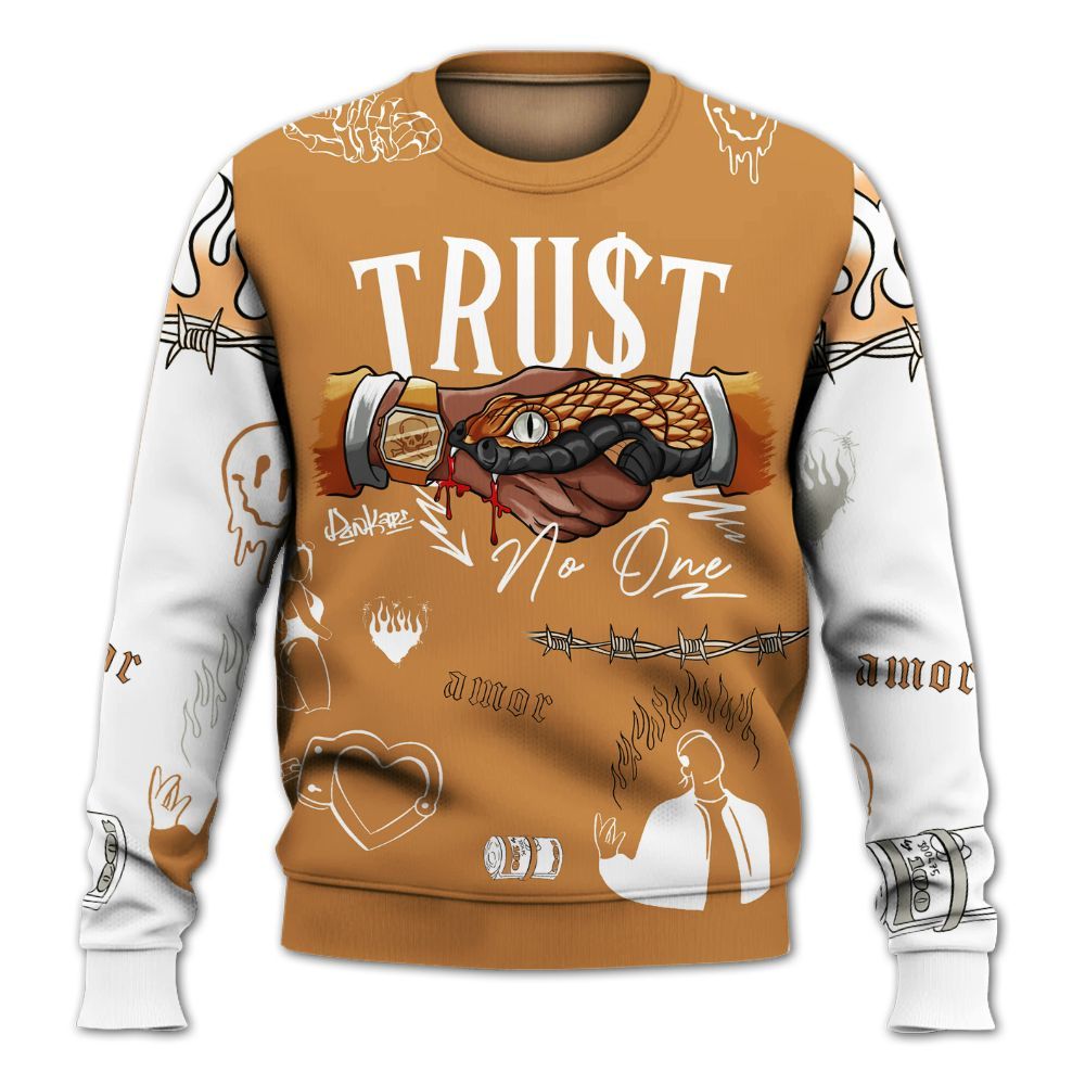 Sweatshirt To Match Dunk Low Nature Wheat Suede - Snake Trust No One All Over Print