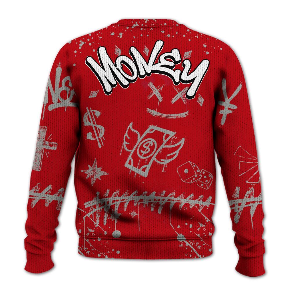 Knitted Sweater To Match Air Griffey Max Gray Reds 1s - Everybody Paid In Full Crayon