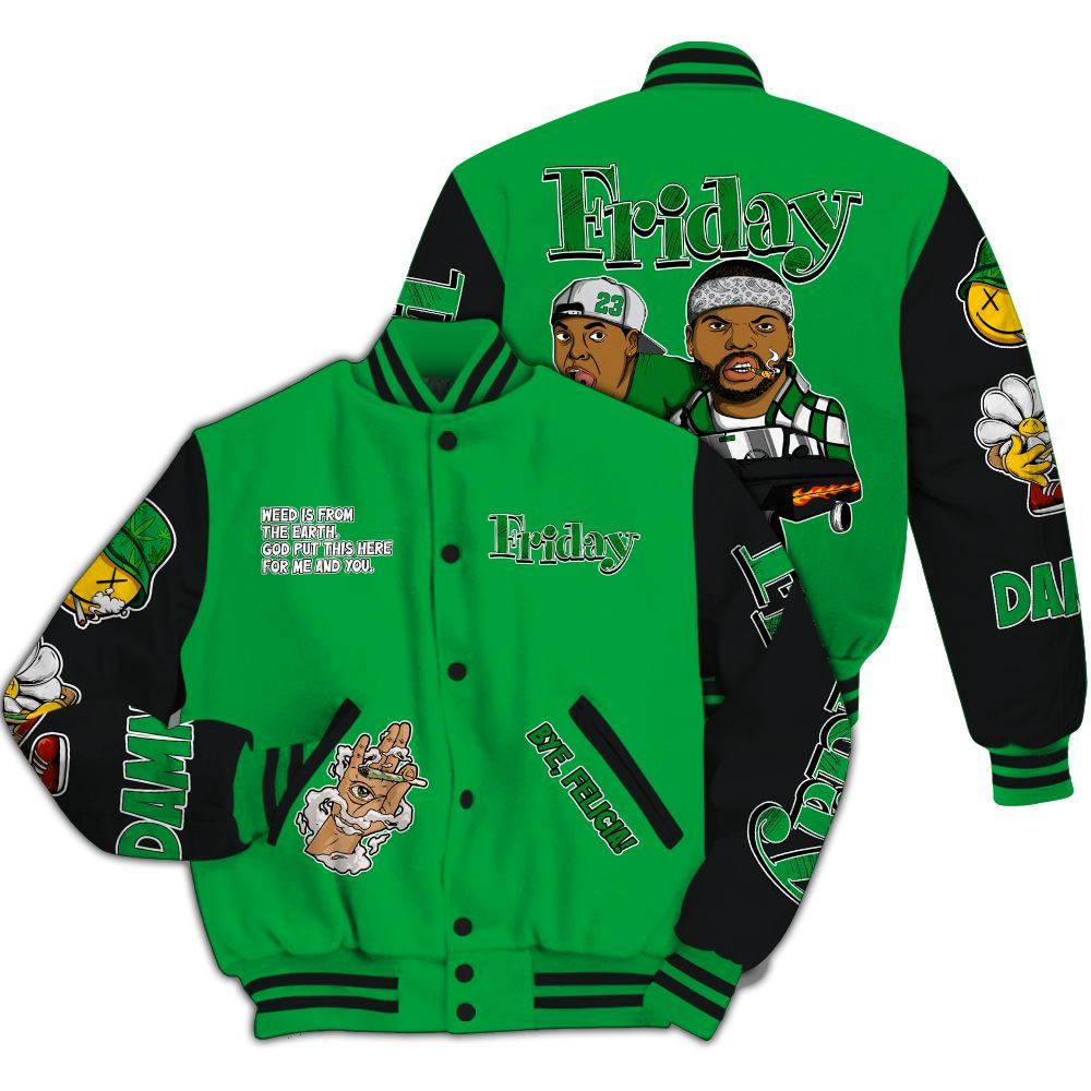 Varsity Jacket To Match Low Lucky Green 1s - Friday Sneaker Stress Style All Over Print