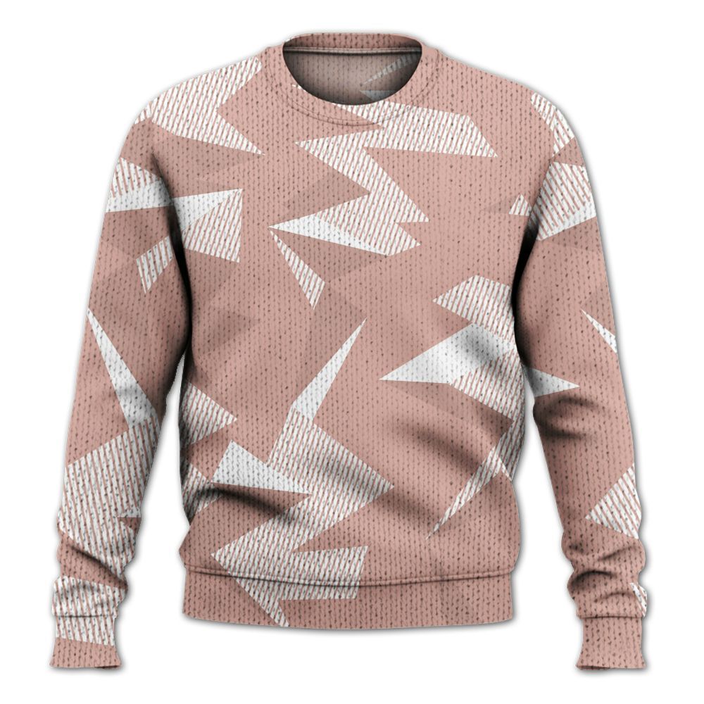 Knitted Sweater To Match Dunk Low Pink Velvet - Geometric Camouflage Pattern