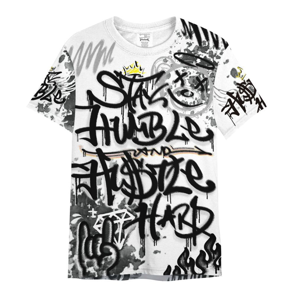 Shirt To Match Low 85 Metallic Black 1s - Humble Drip Streetwear Graffity All Over Print