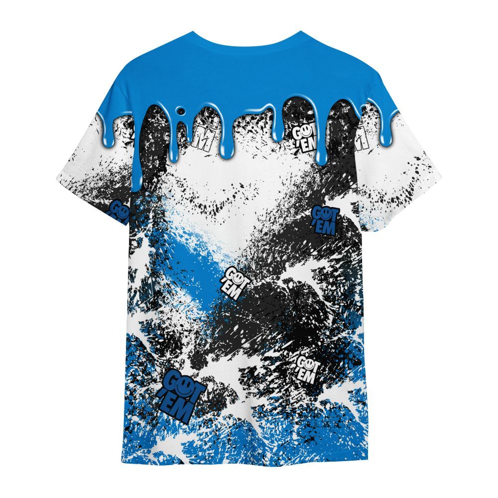 Shirt To Match High OG FragmentxULA White Black 1s - Dripping 23 Drip All Over Print