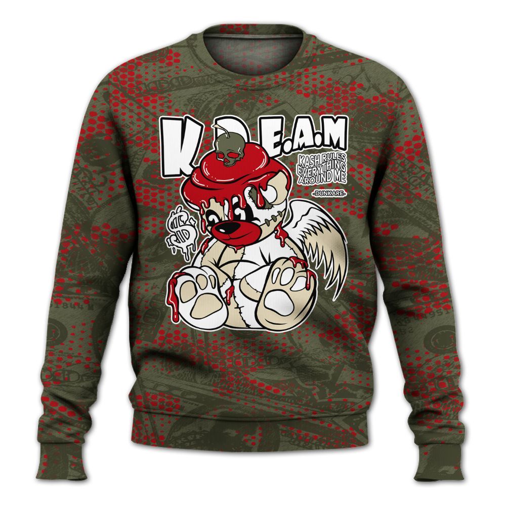 Sweatshirt To Match Low OG Medium Olive 1s - Loot Bear All Over Print