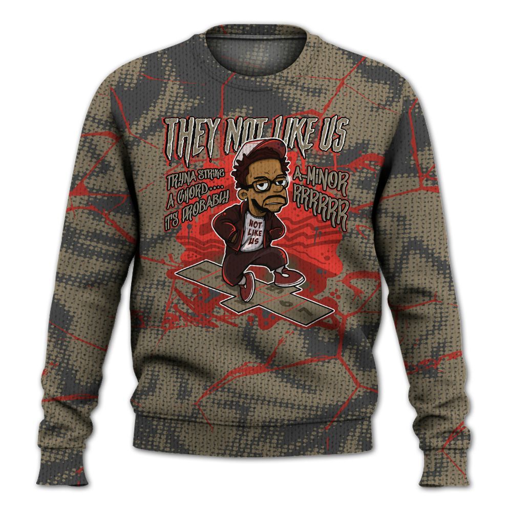 Knitted Sweater To Match Olive 9s - Hopscotch Dislike Us Graphic Crack