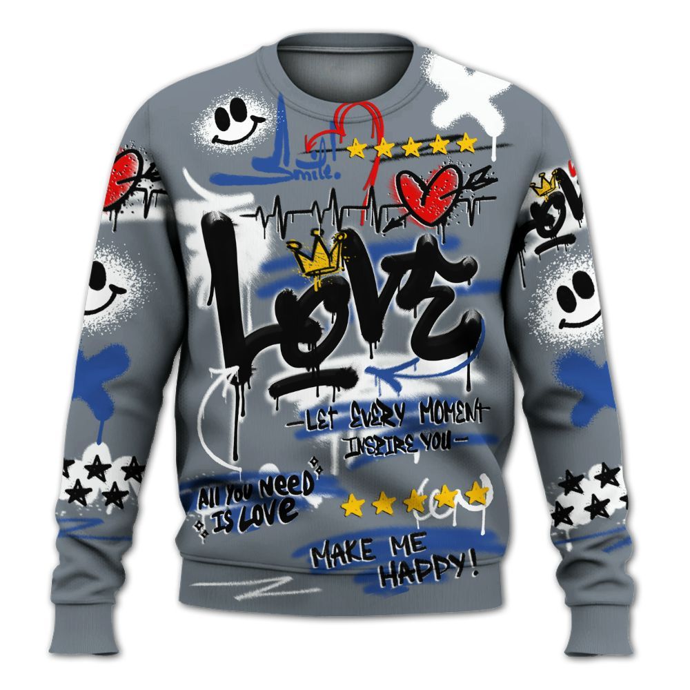 Sweatshirt To Match RS-X GS League - Happy Love Beats Graffiti Streetwear All Over Print