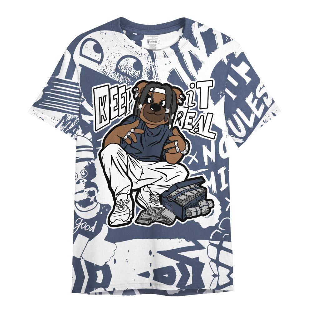 Shirt To Match Low Diffused Blue 11s - Keep_in Auth Bear Monogram Graffiti Shirt Unisex