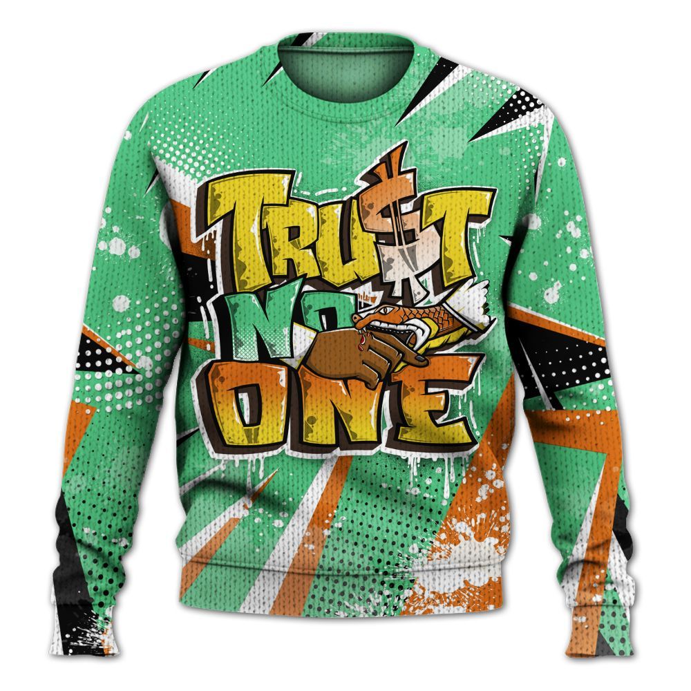 Knitted Sweater To Match SB Dunk Low Tourmaline - Poly Trust No One Dripping