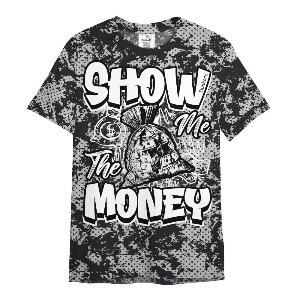 Shirt To Match Low 85 Metallic Black 1s - Show Me The Money Retro All Over Print