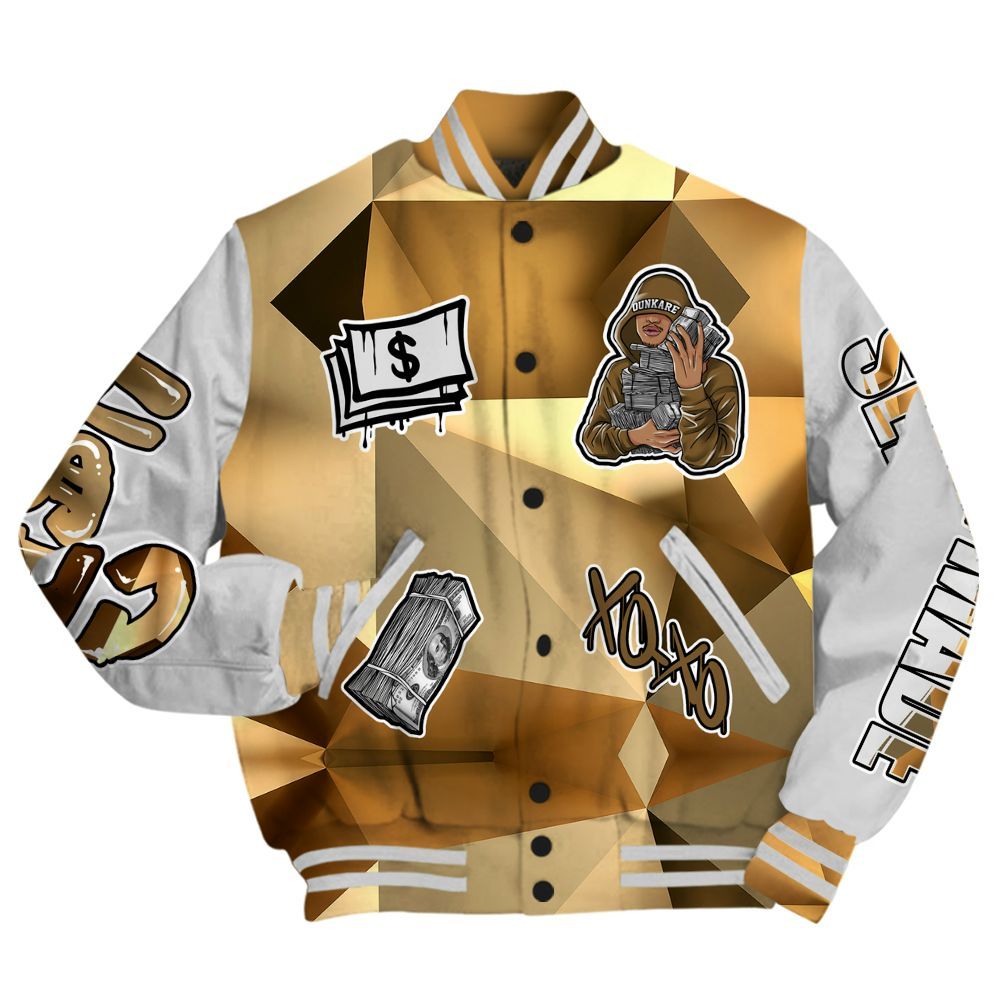 Varsity Jacket To Match NET Gold 4s - Selfmade Unique All Over Print