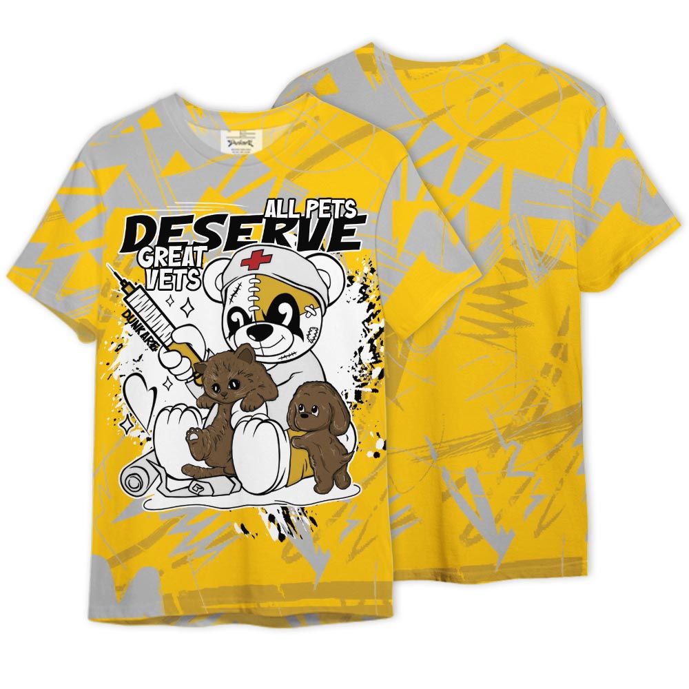 Shirt To Match Vivid Sulfur 4s - All Pets Deserve Great Vets Bear Nonobjective Shirt Unisex