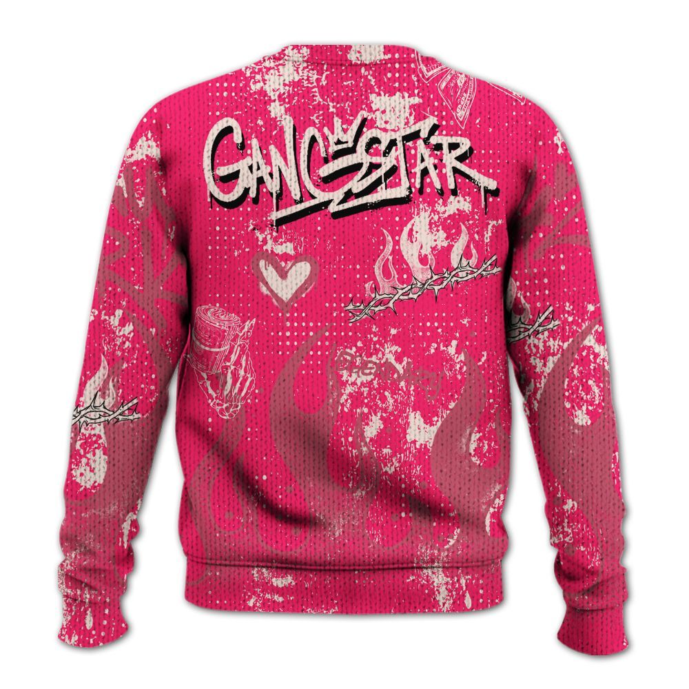 Sweater To Match A'One Hyper Pink Shirt, Lucky Money Paid In Full Graffiti Graphic
