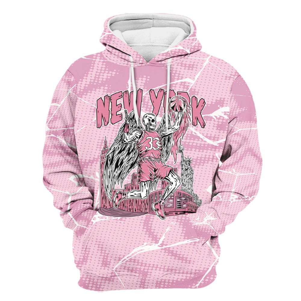 Hoodie To Match Orchid 4s - Ewing Era Skeleton Crack All Over Print