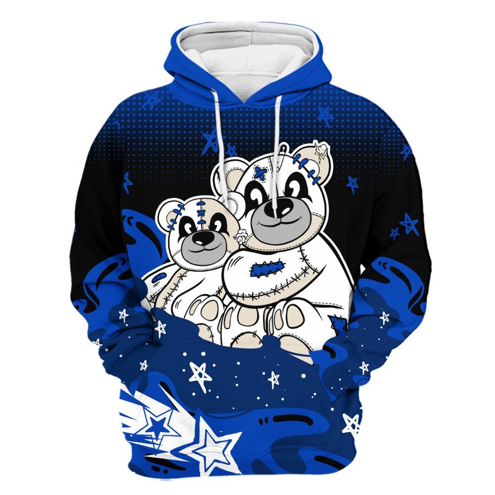 Hoodie To Match Low Game Royal 1s - Sincere Fondness Bear Stars All Over Print