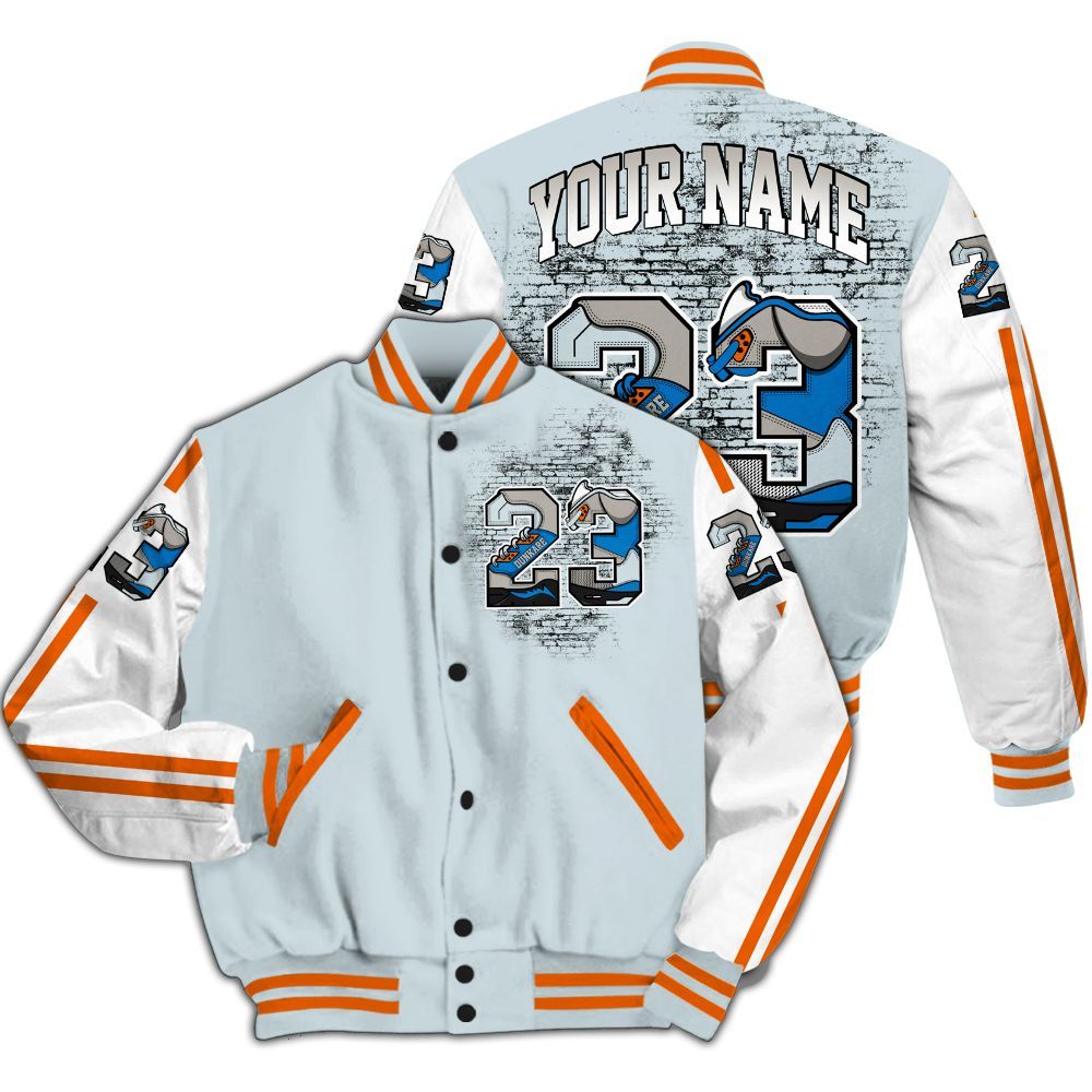Varsity Jacket To Match Retro High OG Alaska 1s - Custom Name Number 23 5s All Over Print