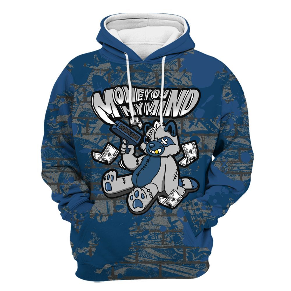 Hoodie To Match High OG Midnight Navy 1s - Money On My Mind Raccoon Brick All Over Print
