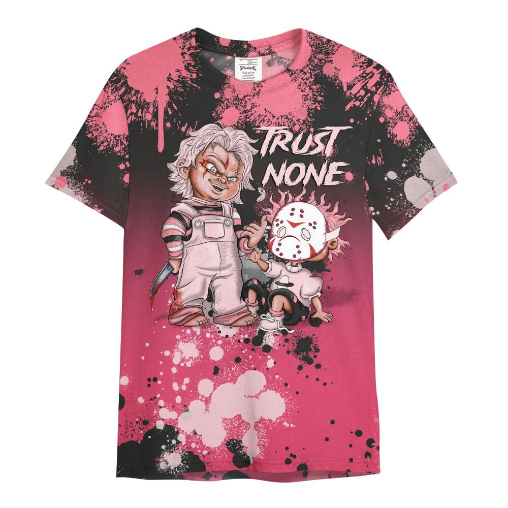 Shirt To Match A'One Hyper Pink - Trust No One Scary All Over Print
