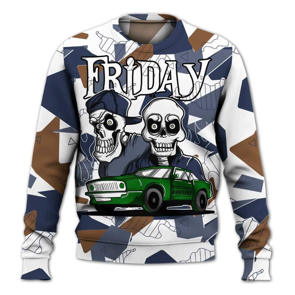 Sweatshirt To Match Midnight Navy 13s - Friday Funny Retro All Over Print