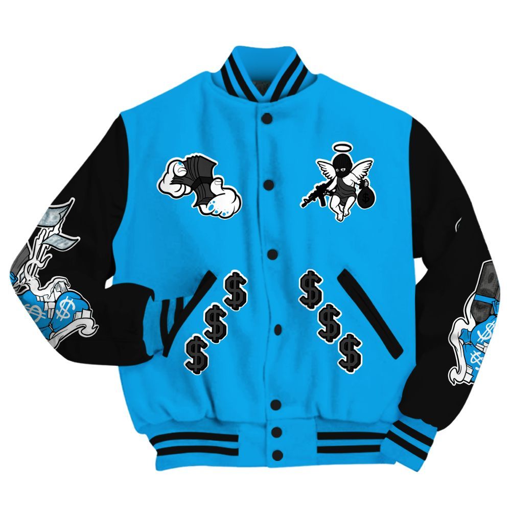 Varsity Jacket To Match Black University Blue 2022 13s - Ones Move In Silence Graphic All Over Print