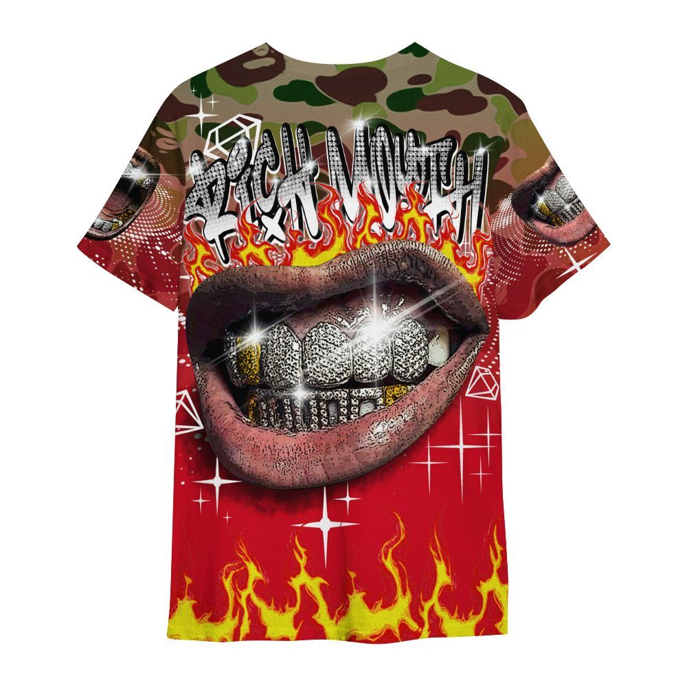 Shirt To Match Air Max 90 Duck Camo Red - Rich Mouth Fire Rap Retro 90s All Over Print