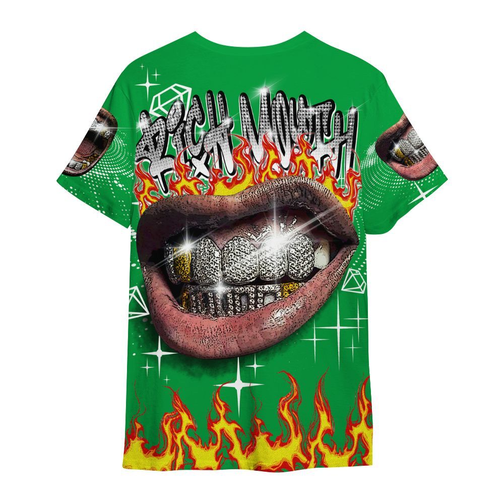 Shirt To Match Low Lucky Green 1s - Rich Mouth Fire Rap Retro 90s All Over Print