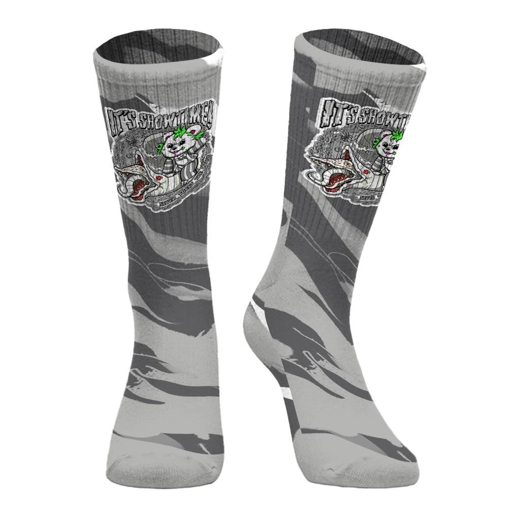 Sock To Match Retro Wet Cement 4s - Showtime Beetle Juice Bear Halloween