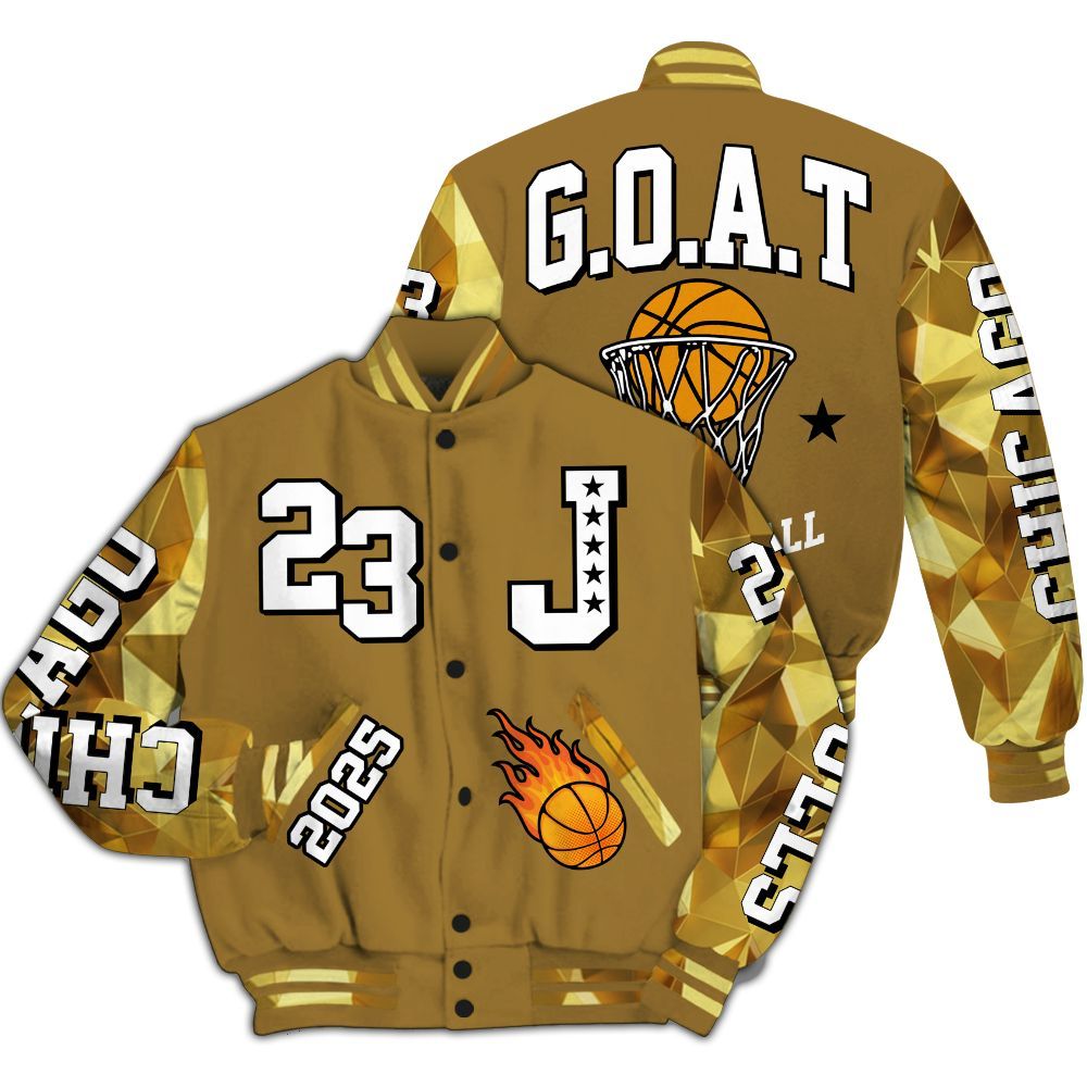 Varsity Jacket To Match NET Gold 4s - Chicago 23 Basketball All Over Print