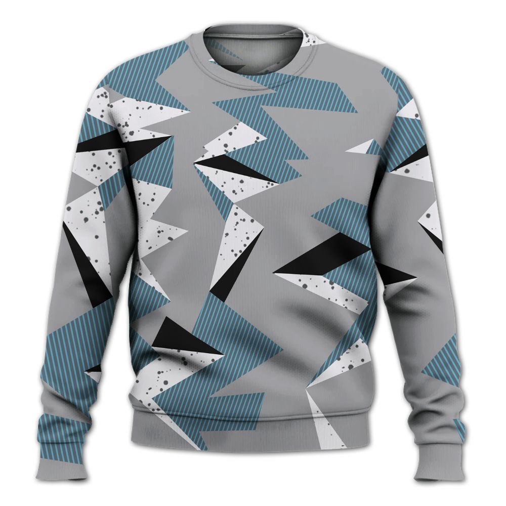 Sweatshirt To Match Retro Light Graphite Wolf Grey 5s - Geometric Camouflage Pattern All Over Print