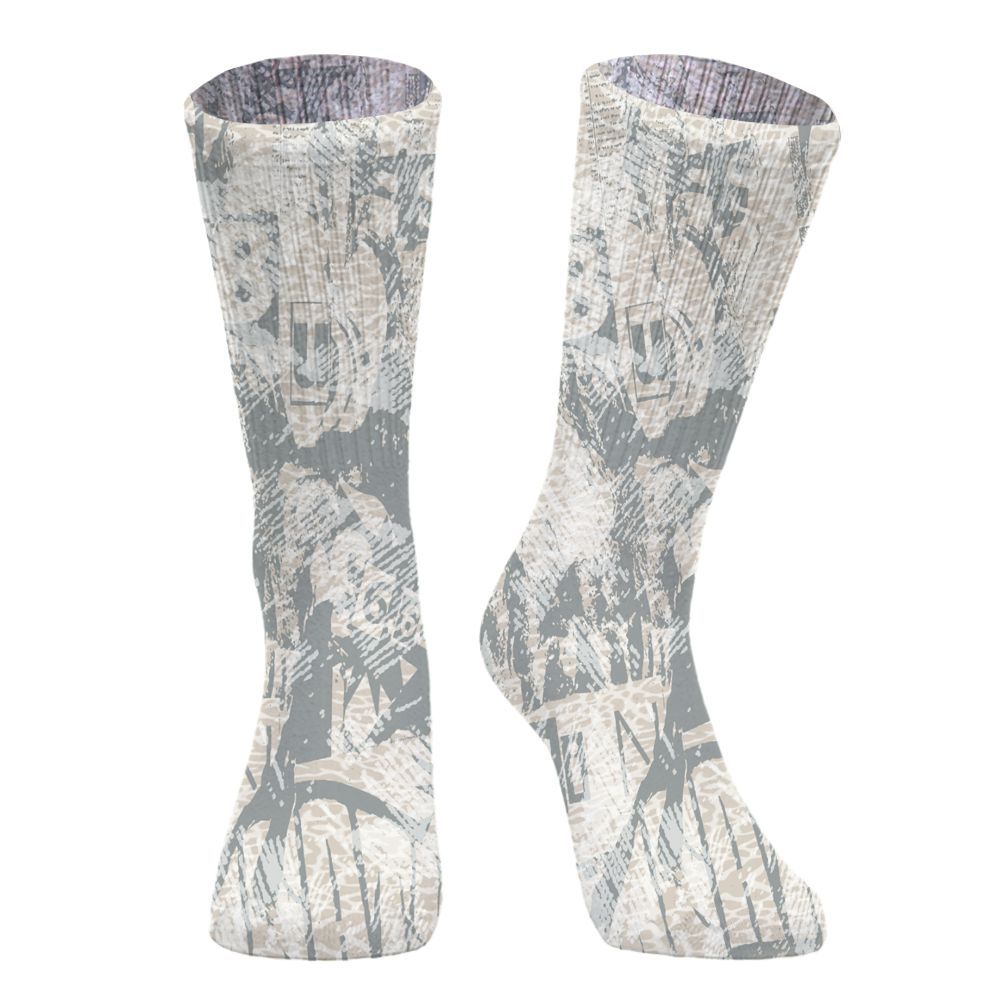 Sock To Match Retro Pure Money 3s, Grunge Pattern Graphic
