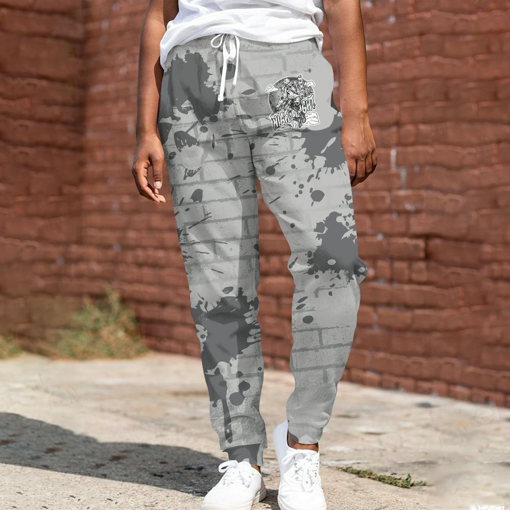 Sweatpant To Match Retro Wet Cement 4s - Seeya Skeleton Brick All Over Print