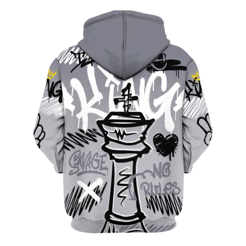 Hoodie To Match Low Cement Grey 11s - Street King Chess Streetwear All Over Print